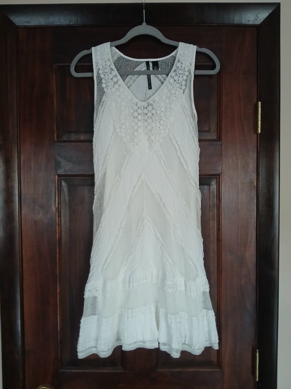 Skye's the Limit White Lace Tiered Mini Dress